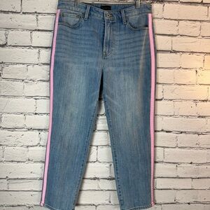 Talbots Jeans size 10 Light Blue 90’s Y2K Modern Ankle Petite Pink Stripe Y2K